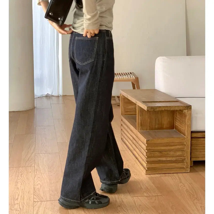 [BUNJANG] Marynaround Wide Denim Pants / 메리어라운드 머그와이드 데님팬츠 논페이드