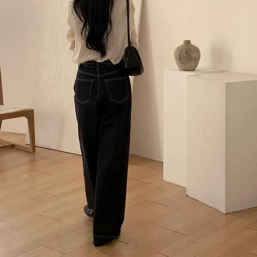 [BUNJANG] Marynaround Wide Denim Pants / 메리어라운드 머그와이드 데님팬츠 논페이드