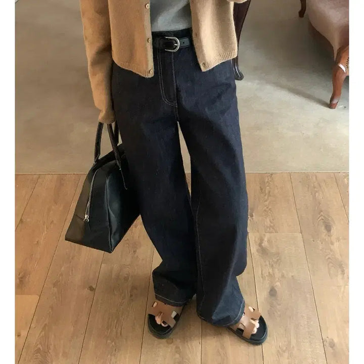 [BUNJANG] Marynaround Wide Denim Pants / 메리어라운드 머그와이드 데님팬츠 논페이드