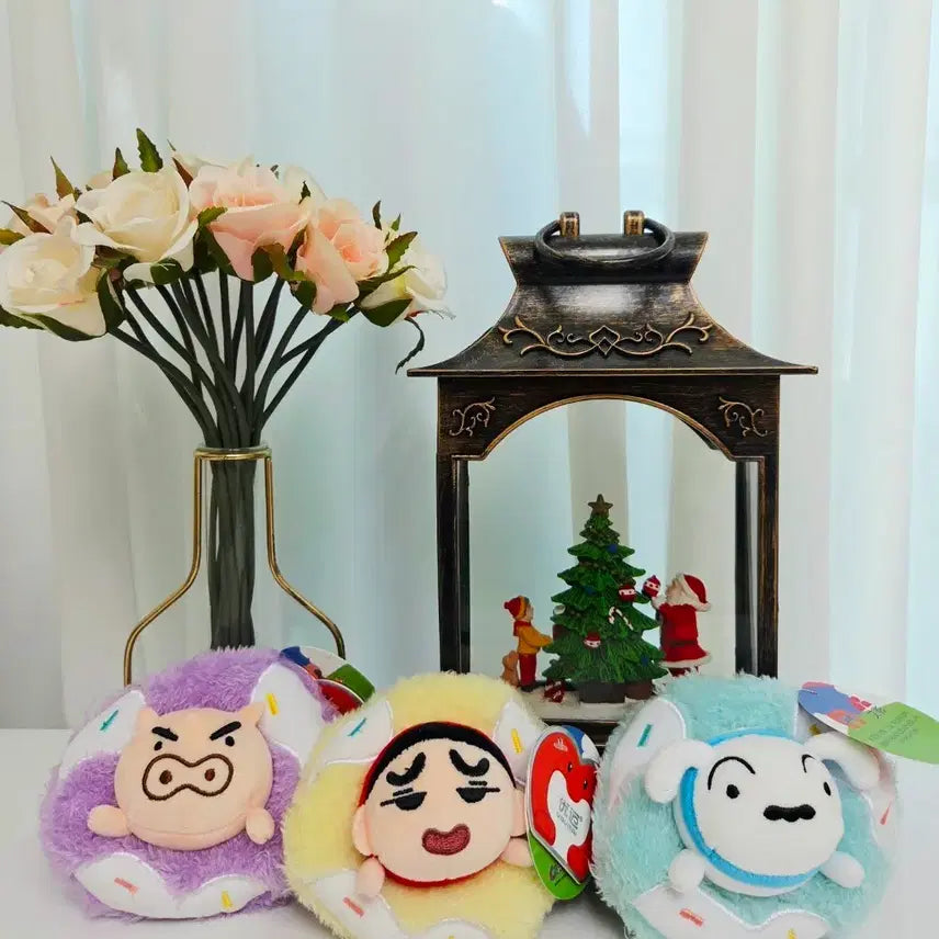 [BUNJANG] Crayon Shin-chan Donut Plush Keychain 3-Set / 짱구 도넛 인형 키링 3종세트 새상품