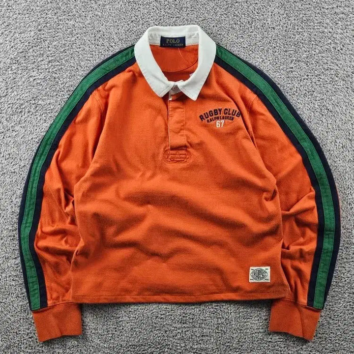 [BUNJANG] Polo Ralph Lauren Cropped Custom Rugby Shirt (S Estimated) / 폴로랄프로렌 크롭 커스텀 럭비 티셔츠 ( S추정 ) / 11417