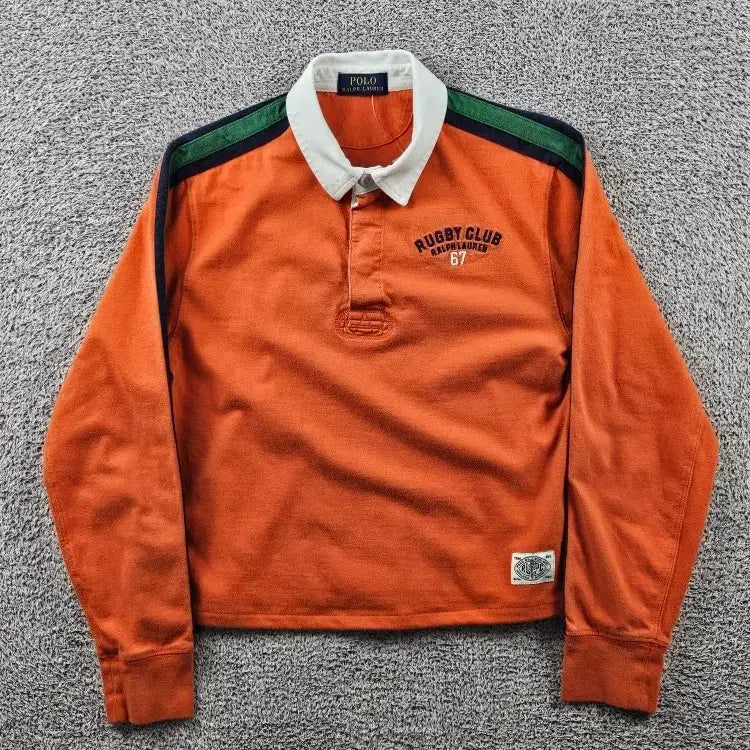 [BUNJANG] Polo Ralph Lauren Cropped Custom Rugby Shirt (S Estimated) / 폴로랄프로렌 크롭 커스텀 럭비 티셔츠 ( S추정 ) / 11417