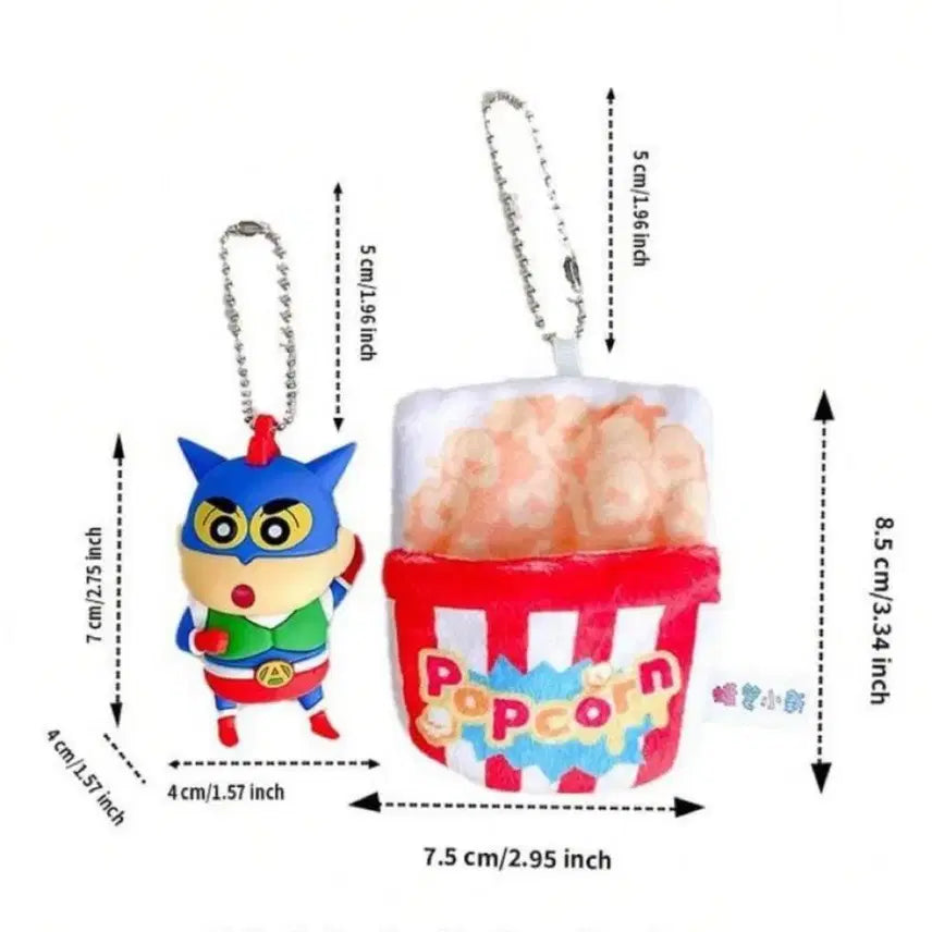 [BUNJANG] Crayon Shin-chan Food Dessert Bedding Keychain Set / 새상품 짱구 이불 키링 액션가면 오믈렛 팝콘 토스트