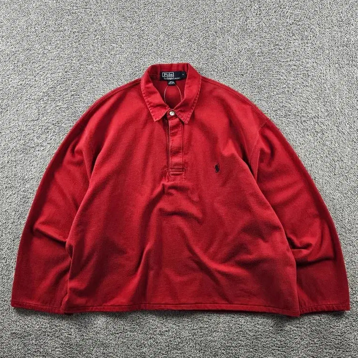 [BUNJANG] Polo Ralph Lauren Cropped Custom Rugby Shirt (XL) / 폴로랄프로렌 크롭 커스텀 럭비 티셔츠 ( XL ) / 11418