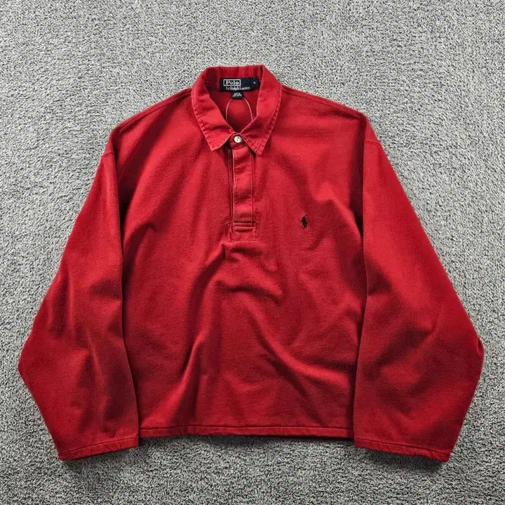 [BUNJANG] Polo Ralph Lauren Cropped Custom Rugby Shirt (XL) / 폴로랄프로렌 크롭 커스텀 럭비 티셔츠 ( XL ) / 11418