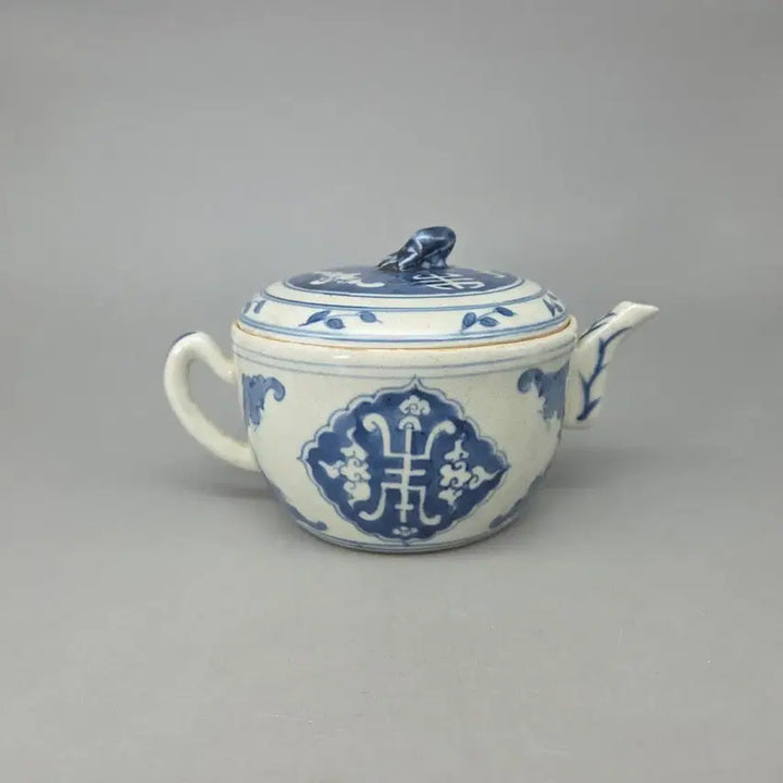 [BUNJANG] Antique Chinese Celadon Porcelain Teapot with Bat Motif / 도안이 특이한 청대양식 수자에 박쥐문 다관
