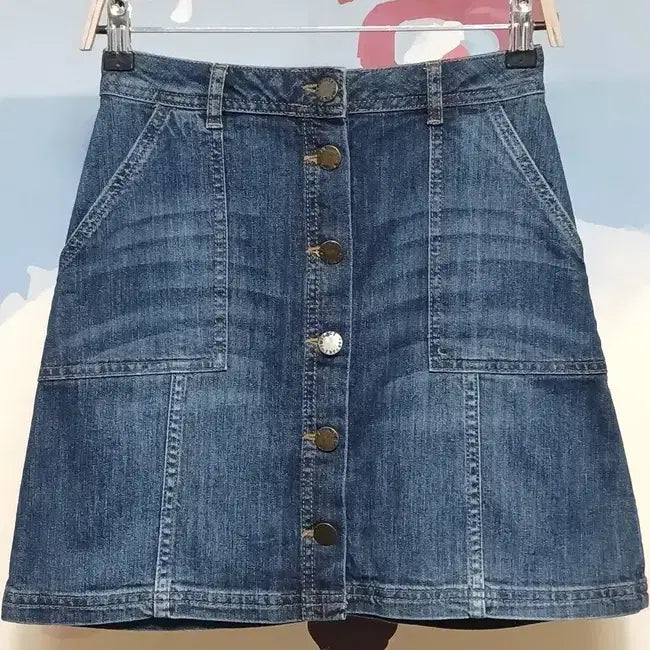 [BUNJANG] Fat Face Denim Button-Up Skirt / (6) 팻페이스 FAT FACE 데님 버튼 스판 청치마