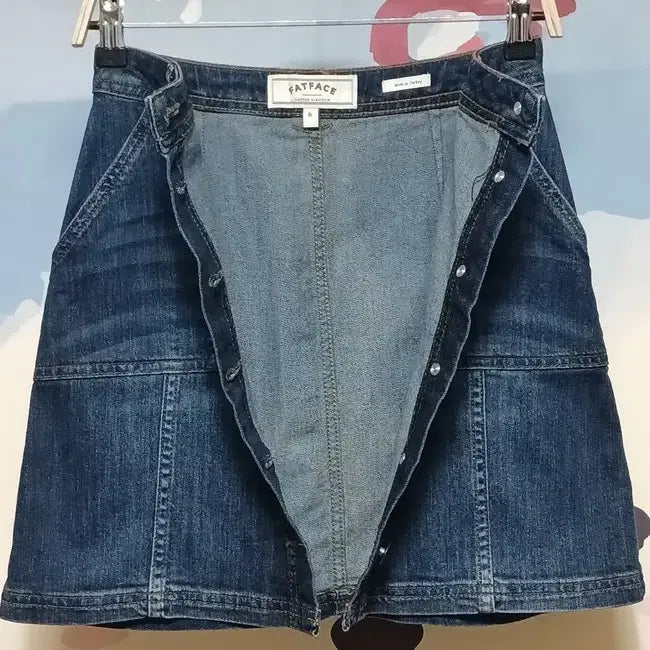 [BUNJANG] Fat Face Denim Button-Up Skirt / (6) 팻페이스 FAT FACE 데님 버튼 스판 청치마