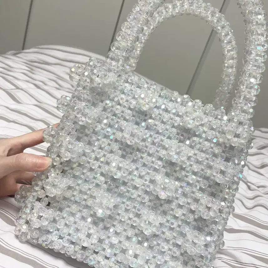 [BUNJANG] Shrimps Style Aurora Beaded Tote Bag / 쉬림프 스타일 빈티지 썸머 비즈백