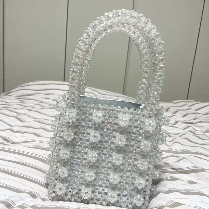 [BUNJANG] Shrimps Style Aurora Beaded Tote Bag / 쉬림프 스타일 빈티지 썸머 비즈백
