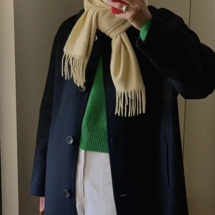 [BUNJANG] Urbanic Cashmere Buttercream Muffler / 얼바닉 캐시미어 머플러 버터크림 새상품