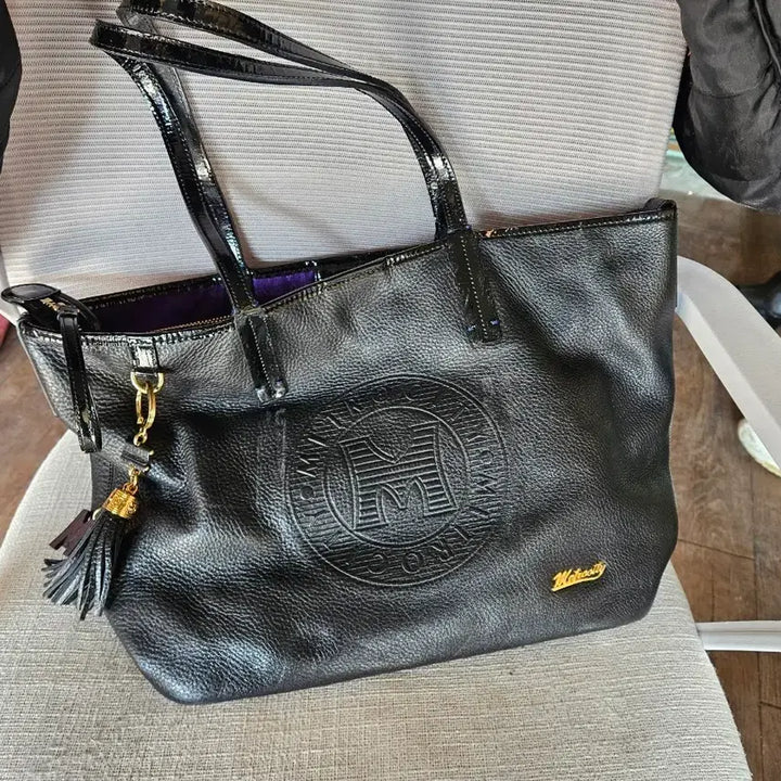 [BUNJANG] Metrossity Black Leather Tote Bag / Metrossity 메트로시티 블랙 가죽 토트백