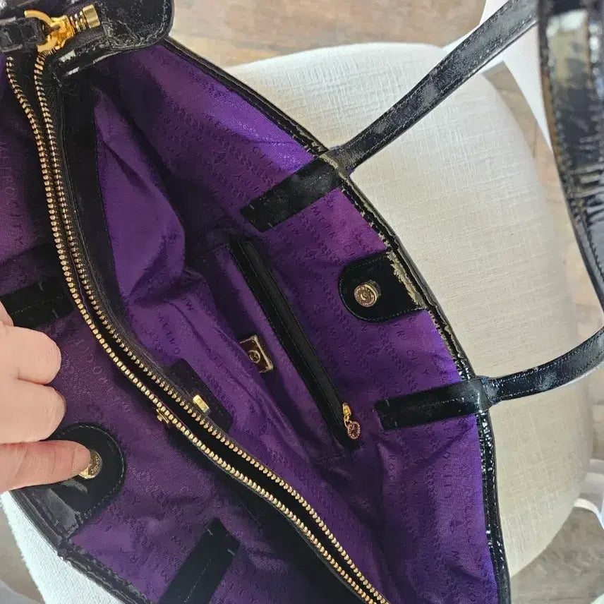 [BUNJANG] Metrossity Black Leather Tote Bag / Metrossity 메트로시티 블랙 가죽 토트백