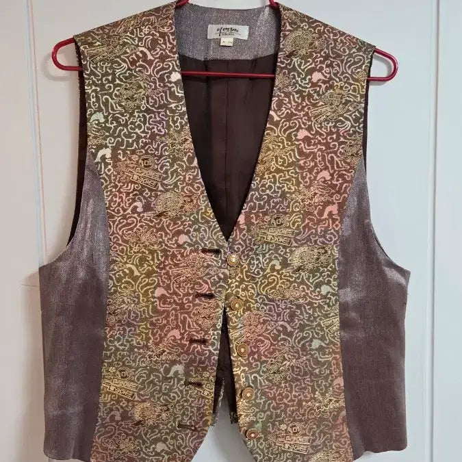 [BUNJANG] Lee Young-hye Collection Pattern Blouse Vest Set / 이영혜 콜렉션 패턴 블라우스 조끼 세트