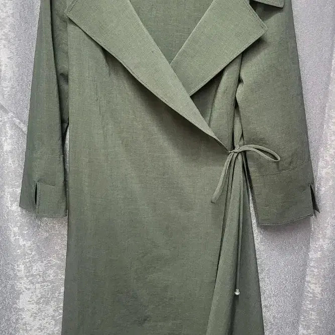 [BUNJANG] Doho Wrap Style Long Coat Khaki / Doho 도호 랩 스타일 롱 코트 카키