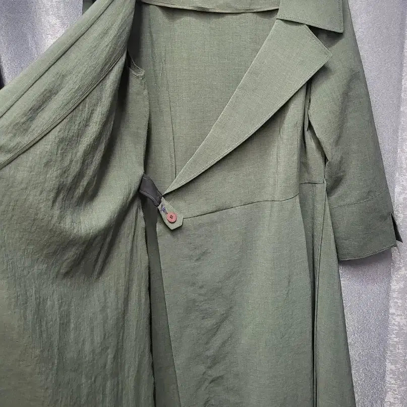 [BUNJANG] Doho Wrap Style Long Coat Khaki / Doho 도호 랩 스타일 롱 코트 카키