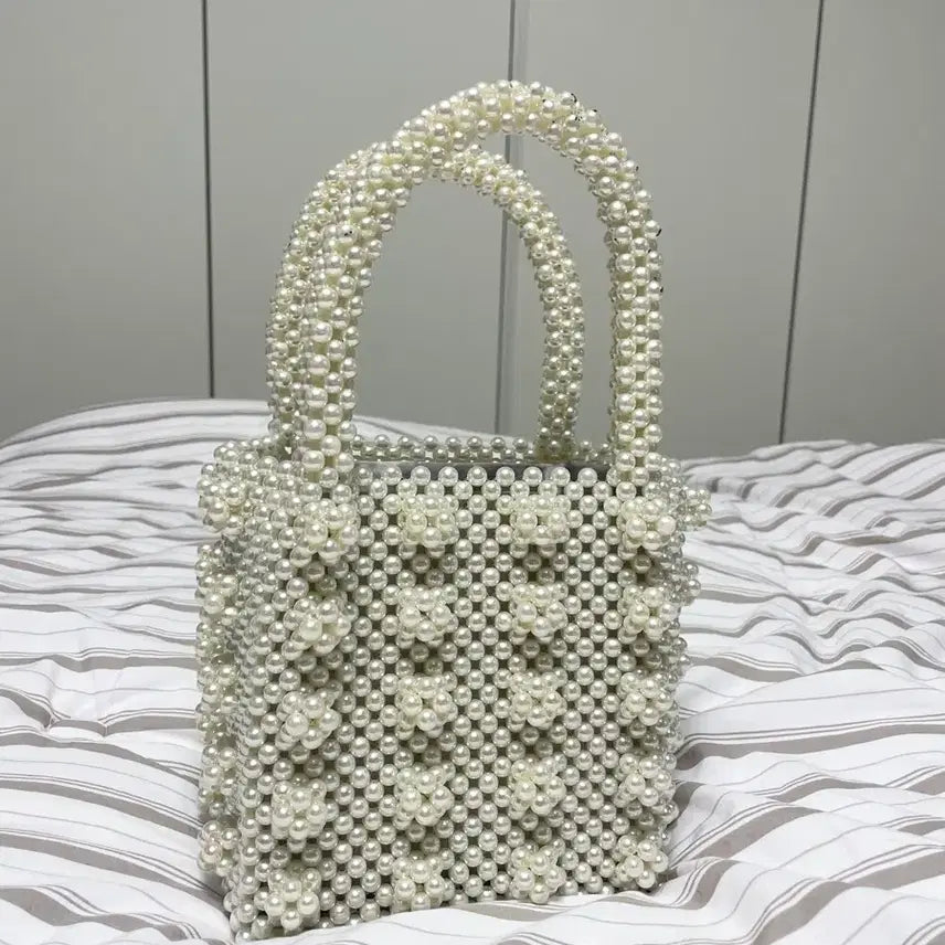 [BUNJANG] Shrimps Style Pearl Bead Bag / 쉬림프 스타일 진주펄 비즈백 진주백