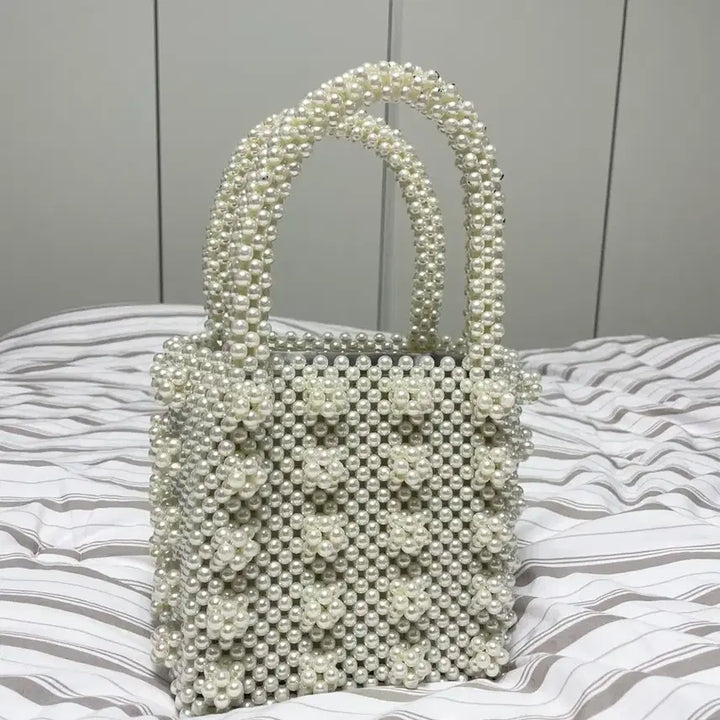 [BUNJANG] Shrimps Style Pearl Bead Bag / 쉬림프 스타일 진주펄 비즈백 진주백