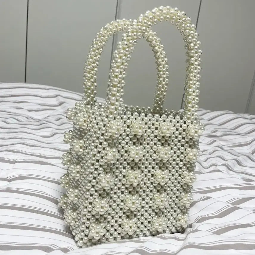 [BUNJANG] Shrimps Style Pearl Bead Bag / 쉬림프 스타일 진주펄 비즈백 진주백