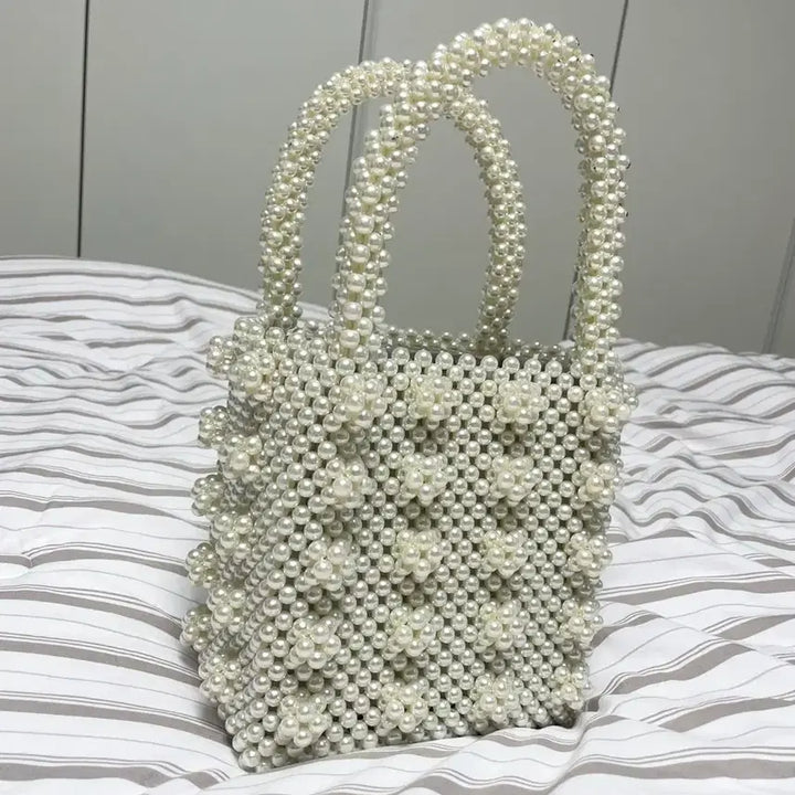 [BUNJANG] Shrimps Style Pearl Bead Bag / 쉬림프 스타일 진주펄 비즈백 진주백