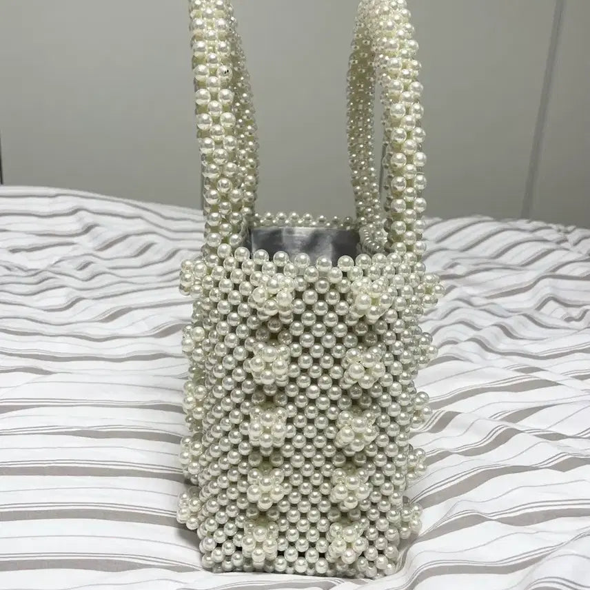 [BUNJANG] Shrimps Style Pearl Bead Bag / 쉬림프 스타일 진주펄 비즈백 진주백