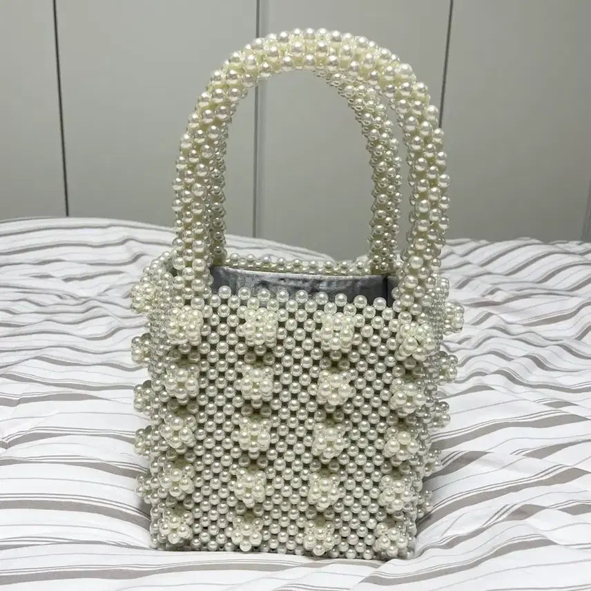[BUNJANG] Shrimps Style Pearl Bead Bag / 쉬림프 스타일 진주펄 비즈백 진주백