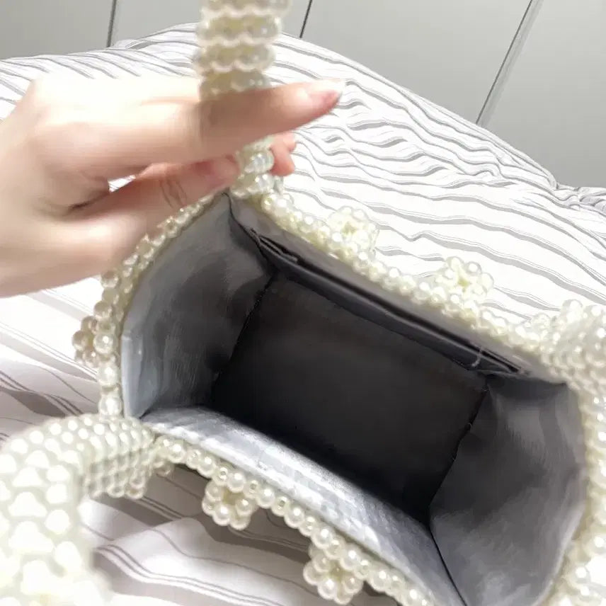 [BUNJANG] Shrimps Style Pearl Bead Bag / 쉬림프 스타일 진주펄 비즈백 진주백