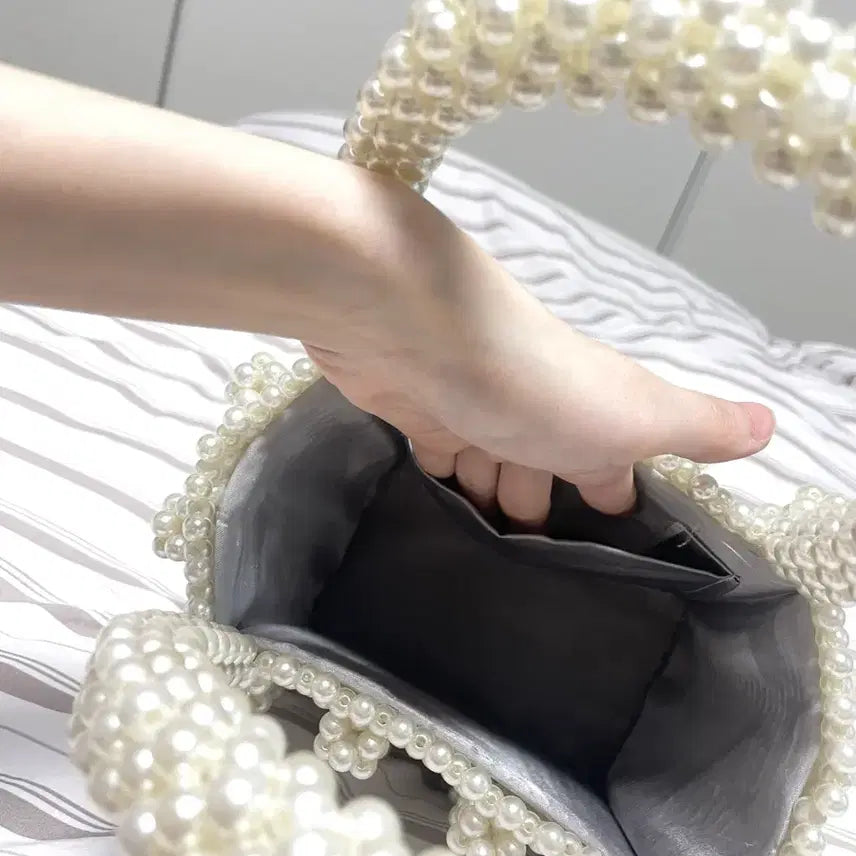 [BUNJANG] Shrimps Style Pearl Bead Bag / 쉬림프 스타일 진주펄 비즈백 진주백