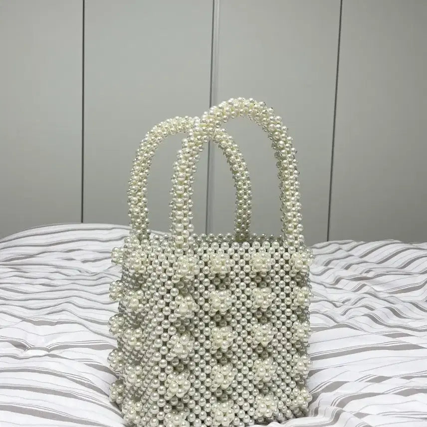 [BUNJANG] Shrimps Style Pearl Bead Bag / 쉬림프 스타일 진주펄 비즈백 진주백