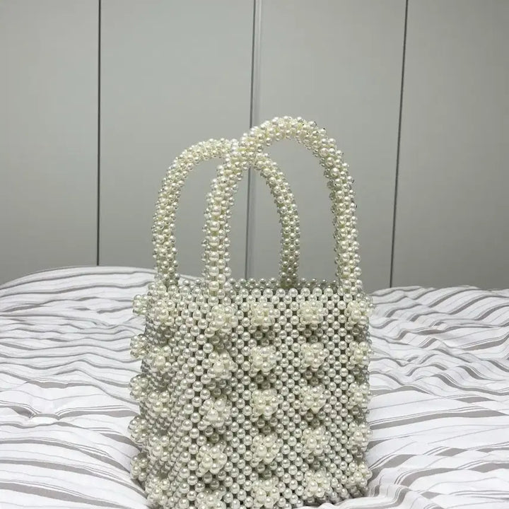 [BUNJANG] Shrimps Style Pearl Bead Bag / 쉬림프 스타일 진주펄 비즈백 진주백
