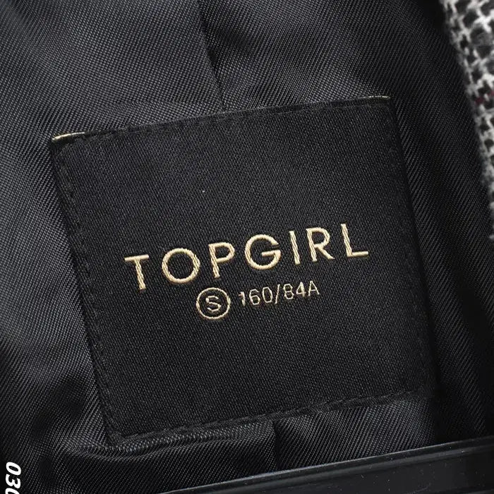 [BUNJANG] Top Girl Check Wool Double Jacket / 여성S / 탑걸 체크 울 더블자켓GR 14-22