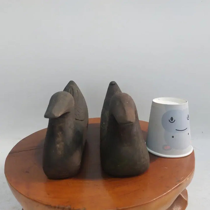 [BUNJANG] Antique Wooden Mandarin Duck Pair / 옛날 나무오리. 목안 - 민속품. 소품용