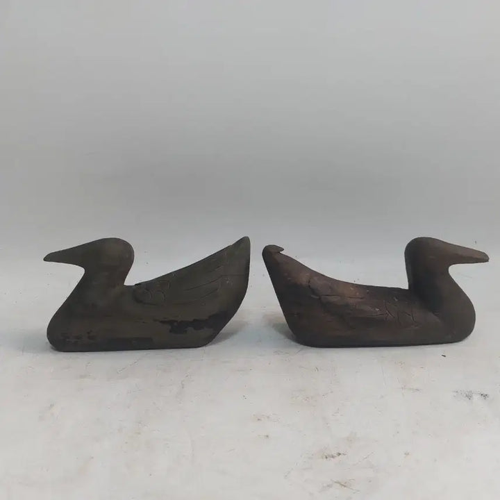 [BUNJANG] Antique Wooden Mandarin Duck Pair / 옛날 나무오리. 목안 - 민속품. 소품용