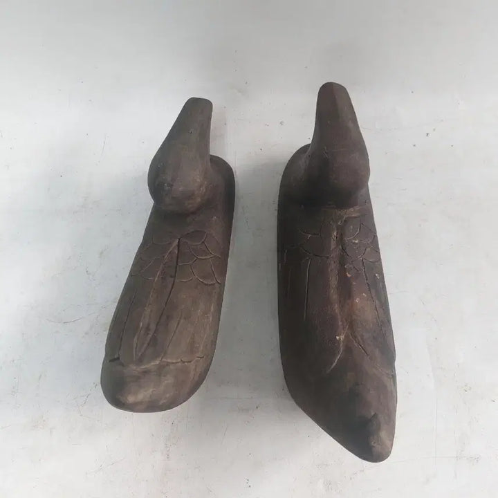 [BUNJANG] Antique Wooden Mandarin Duck Pair / 옛날 나무오리. 목안 - 민속품. 소품용