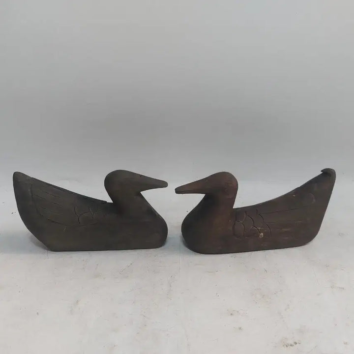 [BUNJANG] Antique Wooden Mandarin Duck Pair / 옛날 나무오리. 목안 - 민속품. 소품용