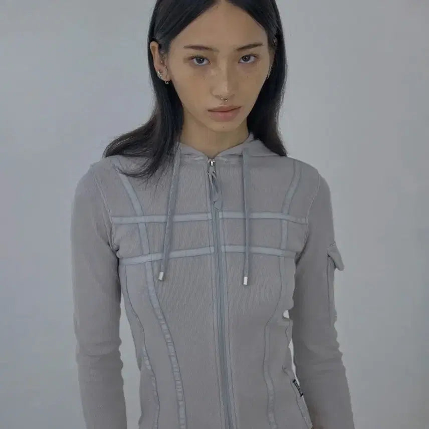 [BUNJANG] Sculptor Washed Bondage Hoodie Gray / 스컬프터 Washed Bondage Hoodie 워시드 본디지 후드집업