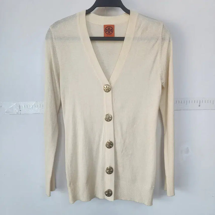 [BUNJANG] Tory Burch Ivory Gold Button Cardigan / 토리버치 아이보리 금장 버튼 가디건