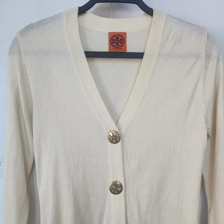 [BUNJANG] Tory Burch Ivory Gold Button Cardigan / 토리버치 아이보리 금장 버튼 가디건