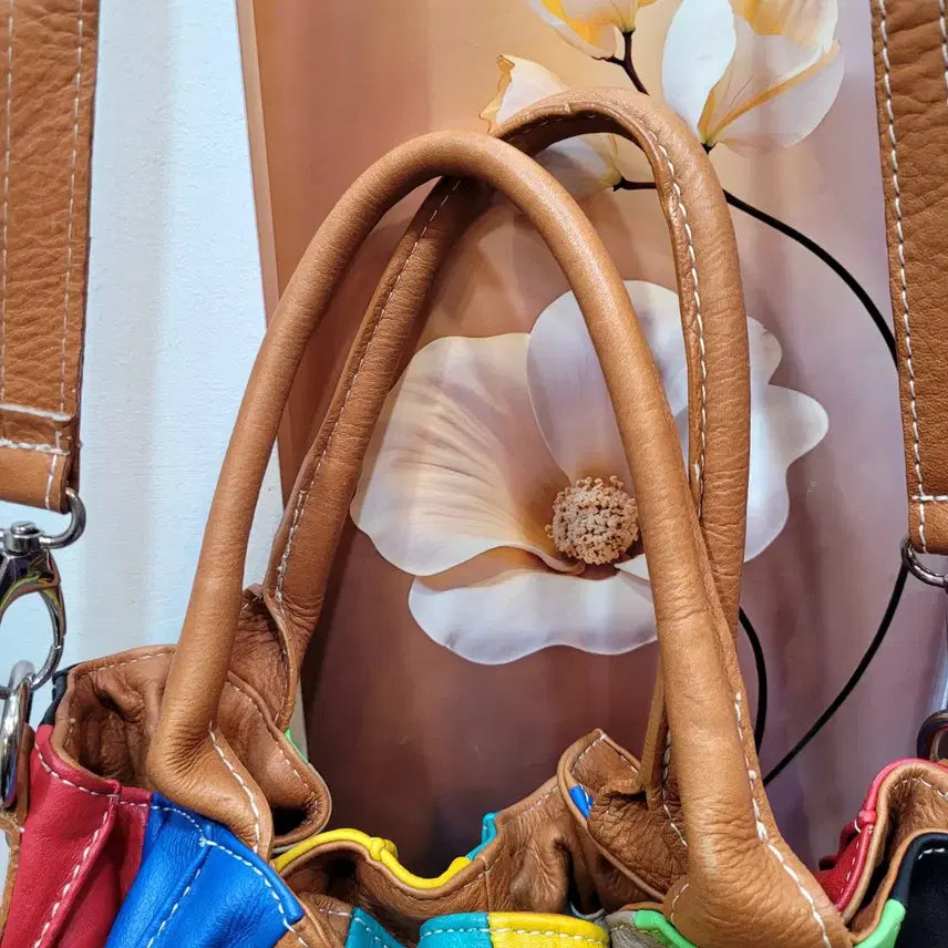 [BUNJANG] Italian Leather Bucket Bag / 이탈리아 멀티컬러 가죽 버킷백