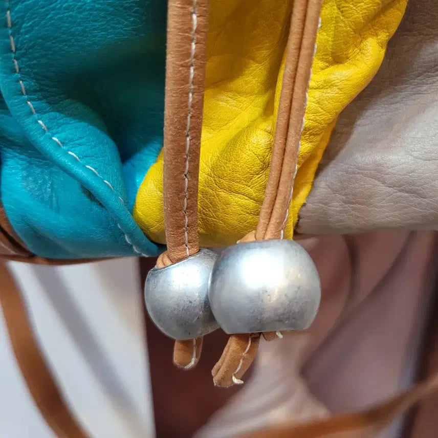 [BUNJANG] Italian Leather Bucket Bag / 이탈리아 멀티컬러 가죽 버킷백