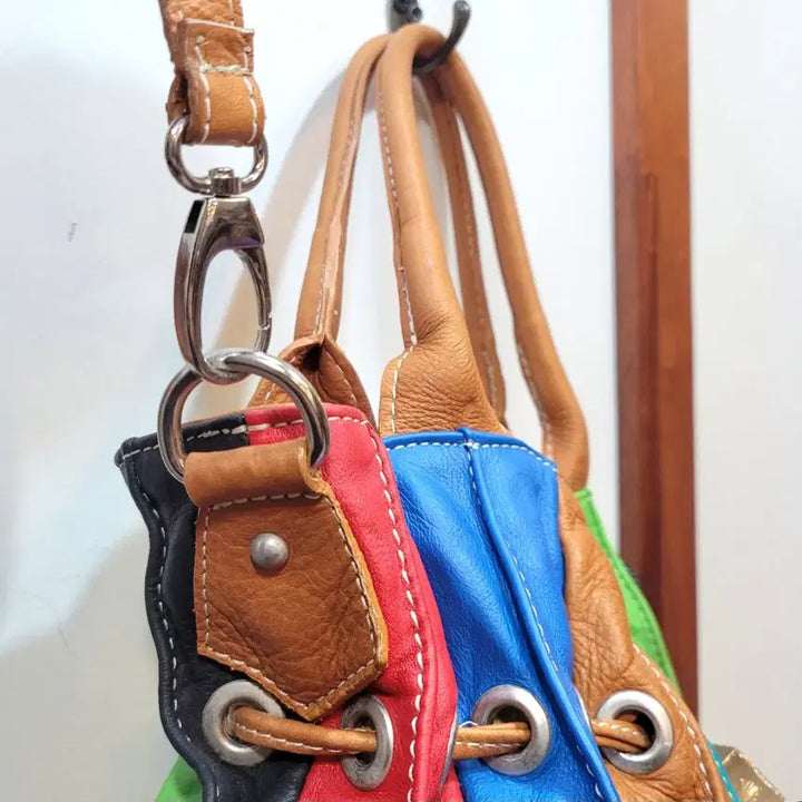 [BUNJANG] Italian Leather Bucket Bag / 이탈리아 멀티컬러 가죽 버킷백