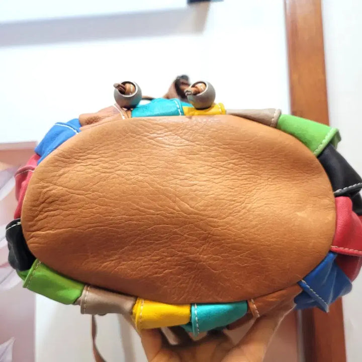 [BUNJANG] Italian Leather Bucket Bag / 이탈리아 멀티컬러 가죽 버킷백