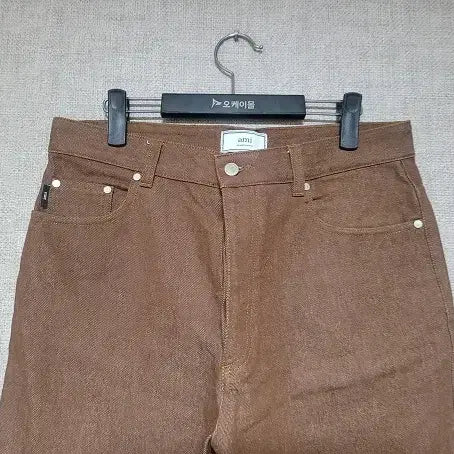 [BUNJANG] Ami Brown Cotton Denim Pants / Ami 아미 정품 (브라운) 면대님팬츠 33인치 통바지