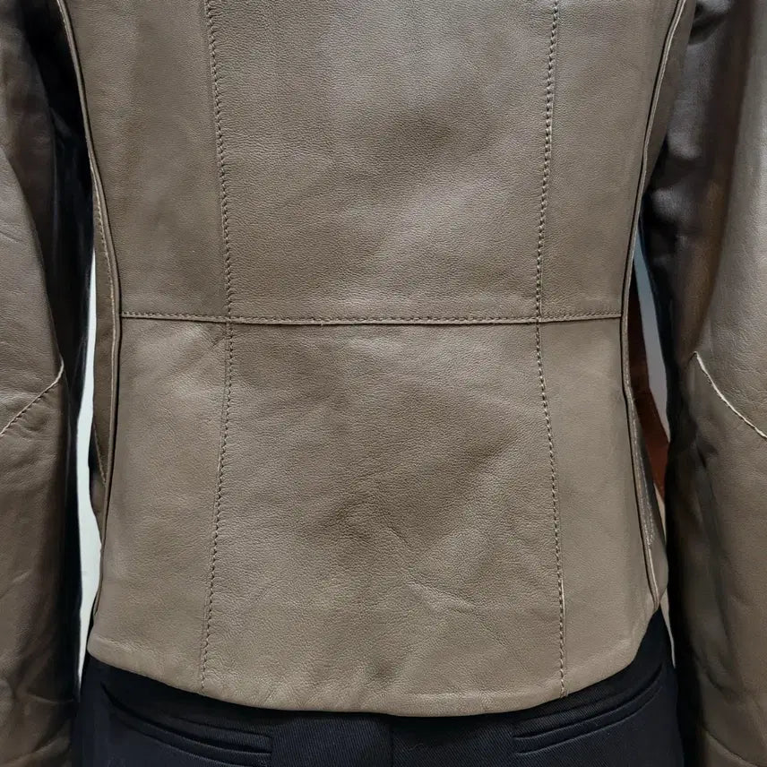[BUNJANG] It MICHAA Collarless Zip Leather Jacket / 잇미샤 노카라 집업 가죽 자켓