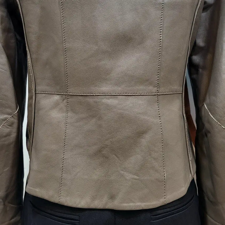 [BUNJANG] It MICHAA Collarless Zip Leather Jacket / 잇미샤 노카라 집업 가죽 자켓