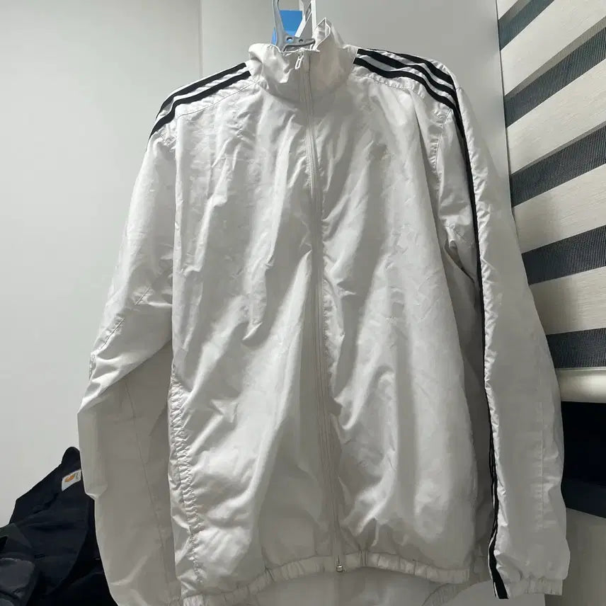 [BUNJANG] Adidas White Windbreaker Jacket / 아디다스 흰색 바람막이