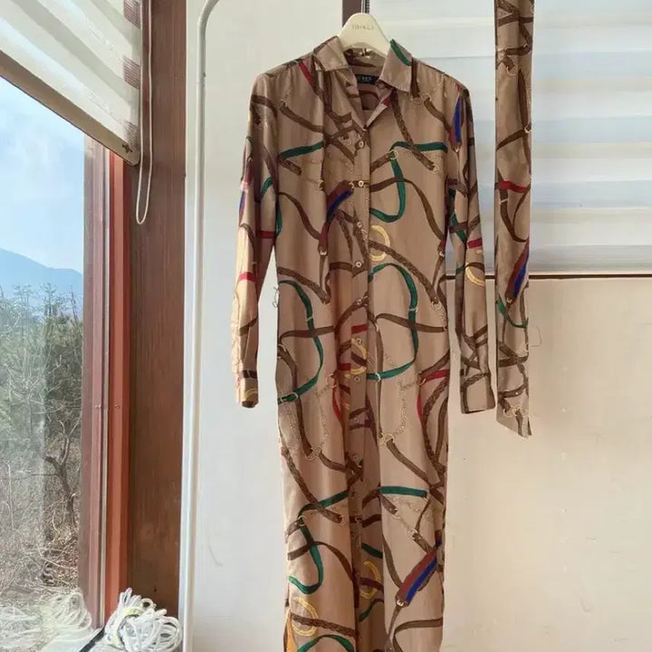 [SOLD OUT] 폴로 랄프로렌 벨티드 체인 패턴 셔츠 원피스