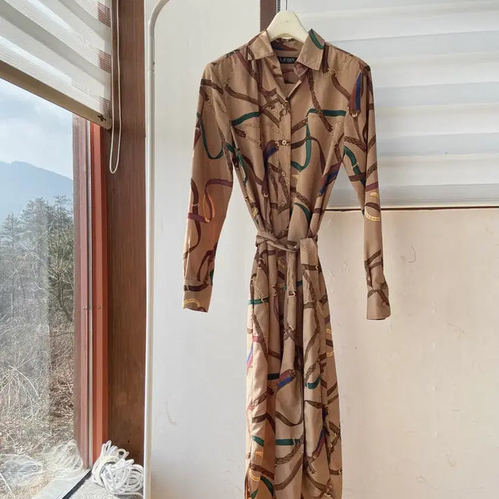 [SOLD OUT] 폴로 랄프로렌 벨티드 체인 패턴 셔츠 원피스