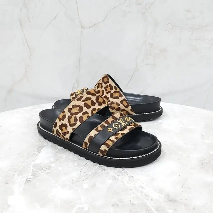 [BUNJANG] Louis Vuitton Leopard Comfort Mule Slippers / 37 / 루이비통 LV 레오파드 컴포트 뮬 슬리퍼