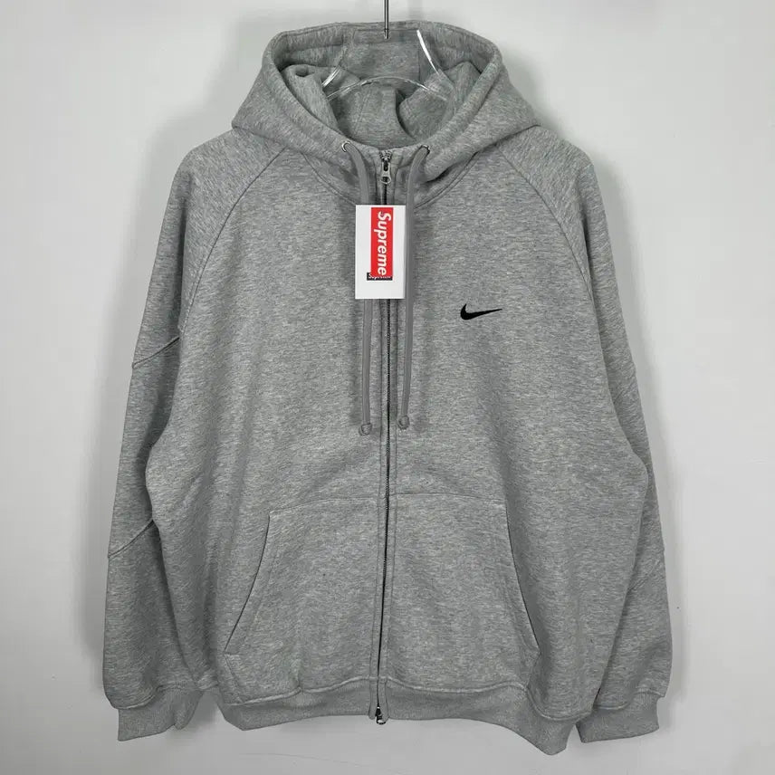 [BUNJANG] Supreme Nike Big Logo Air Max Gray Hoodie / 슈프림 나이키 빅로고 자수로고 에어맥스 그레이 색상 후드 집업 후드티